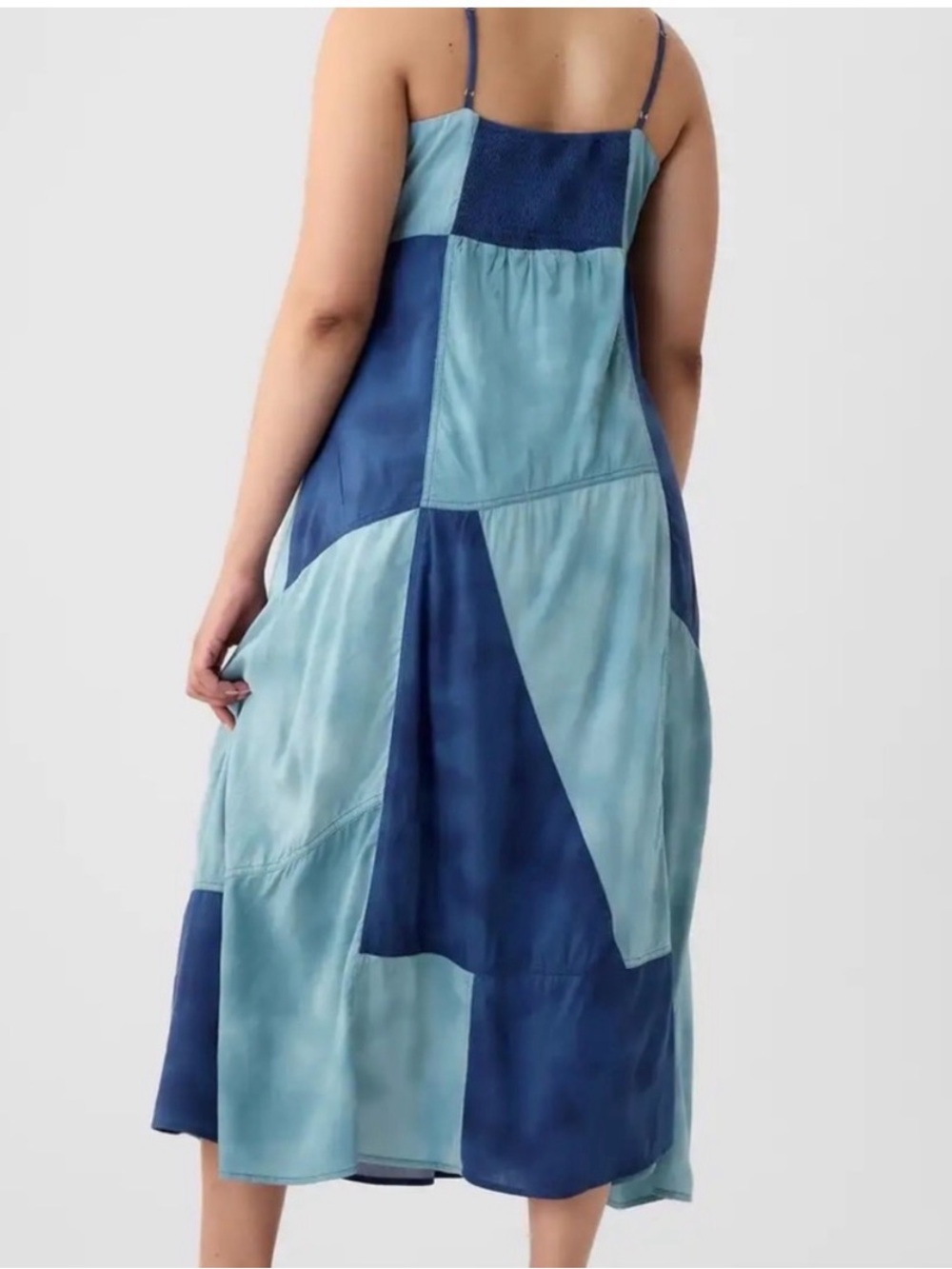 Gap patchwork indigo dye dress NWT